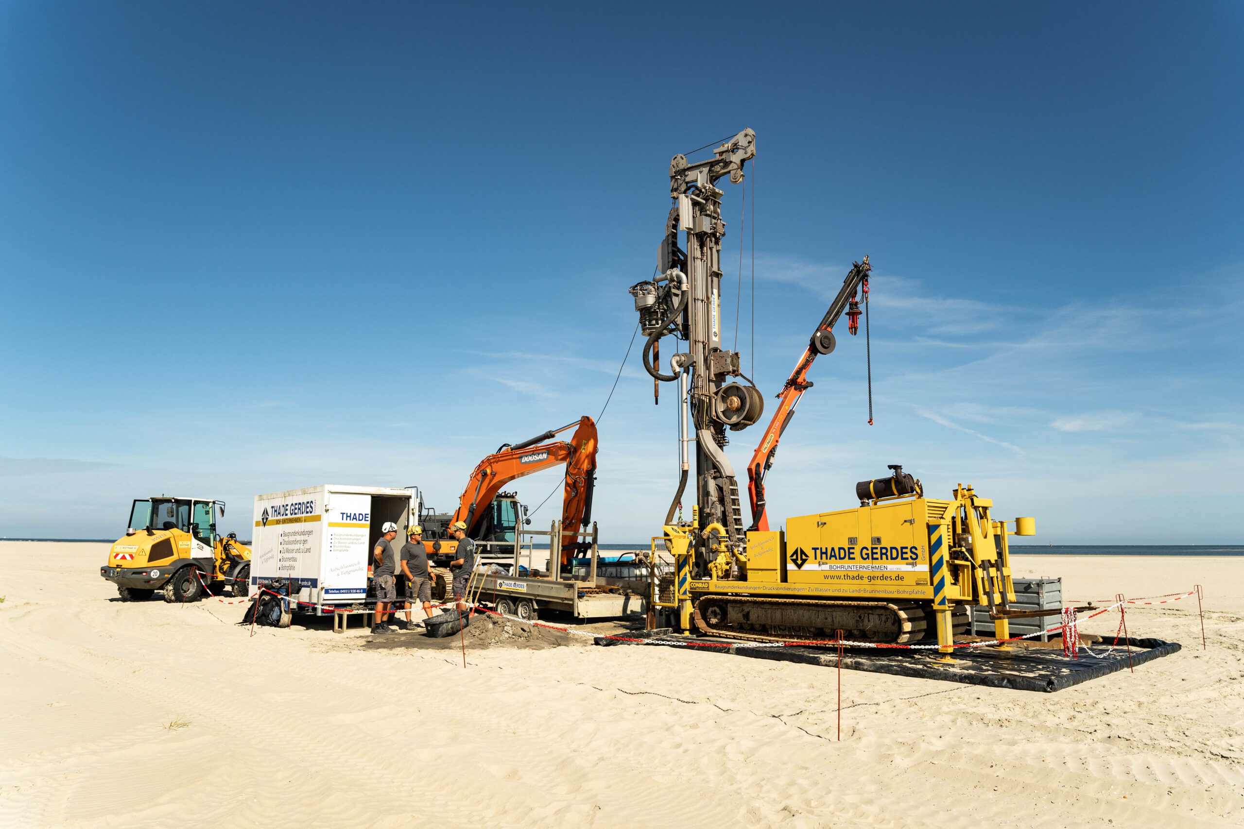 Baugrunduntersuchung im Sand am Wattenmeer